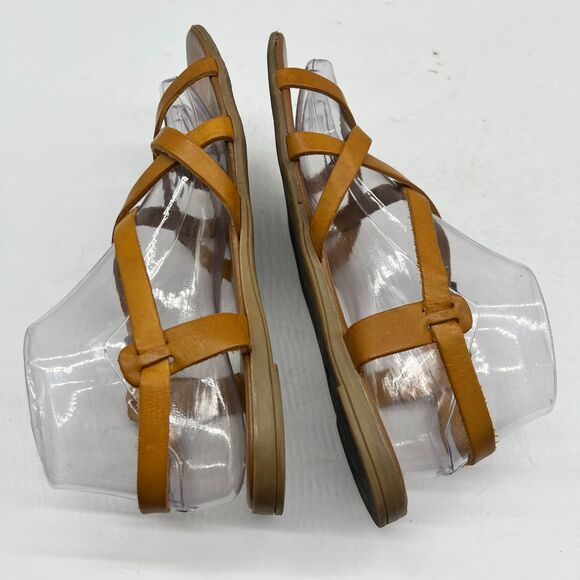 Mariella Made in Italy Brown Caged Ankle Open Toe Sandal Flats- Women's 8.5 -New - Picture 9 of 11